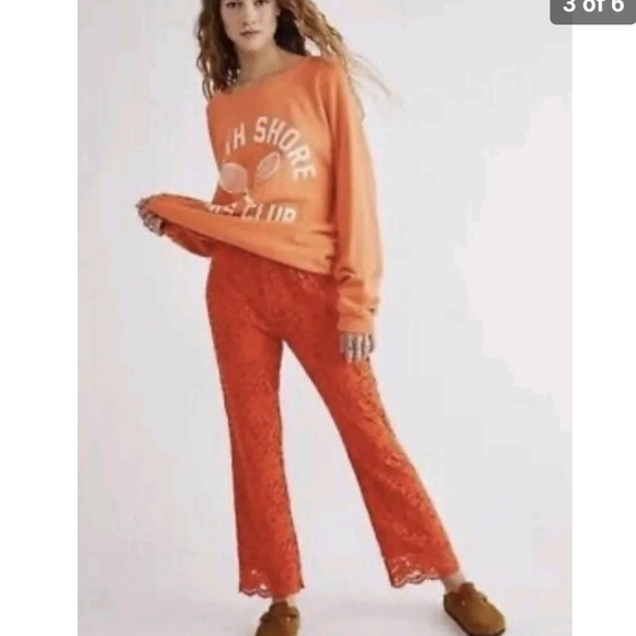 Free People Wild Laces Pull-On Crop Flare Pants Size Xs - Picture 3 of 7